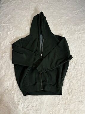 Brandy Melville Green Zip-Up Hoodie
